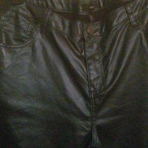 Brand new blue/green leather look jeans